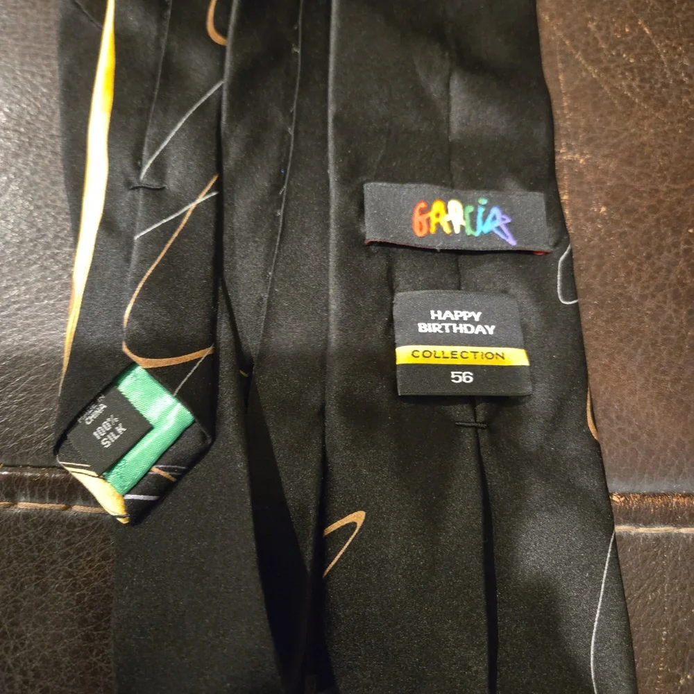 Garcia 100% Silk Happy Birthday Collection 56 Black & Orange Men's Tie